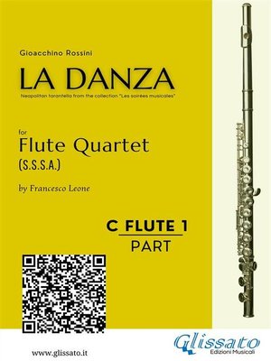 cover image of Flute 1 part of "La Danza" tarantella by Rossini for Flute Quartet